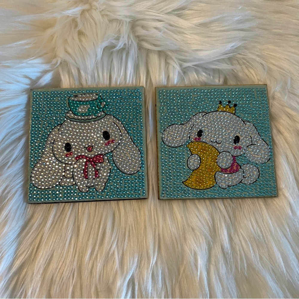Cinnamoroll Rhinestone Coasters - Set of 2 Handmade